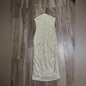 Elegant Cream Sequin Dress